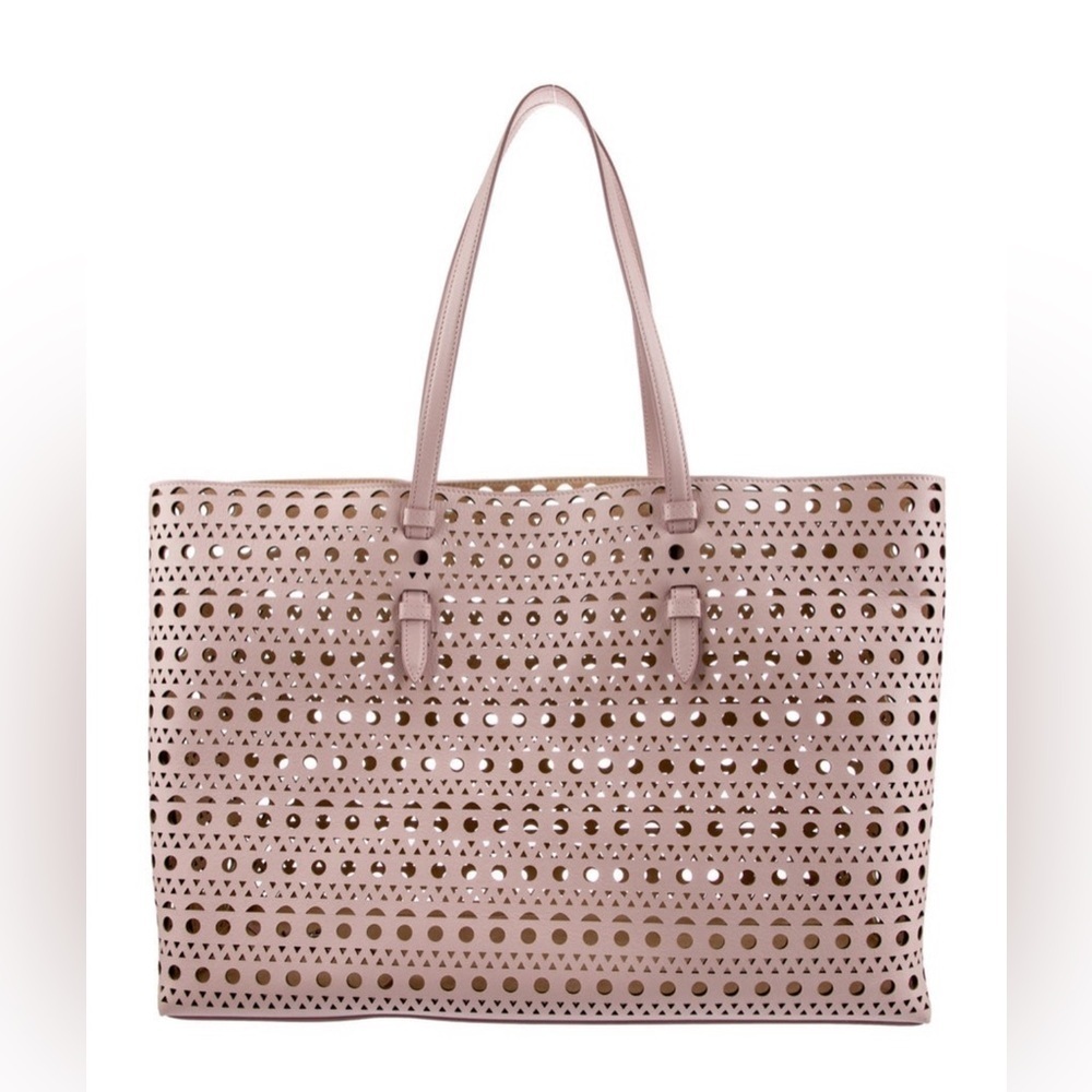Alaïa Mina Pink 44 Leather Cut Out Tote